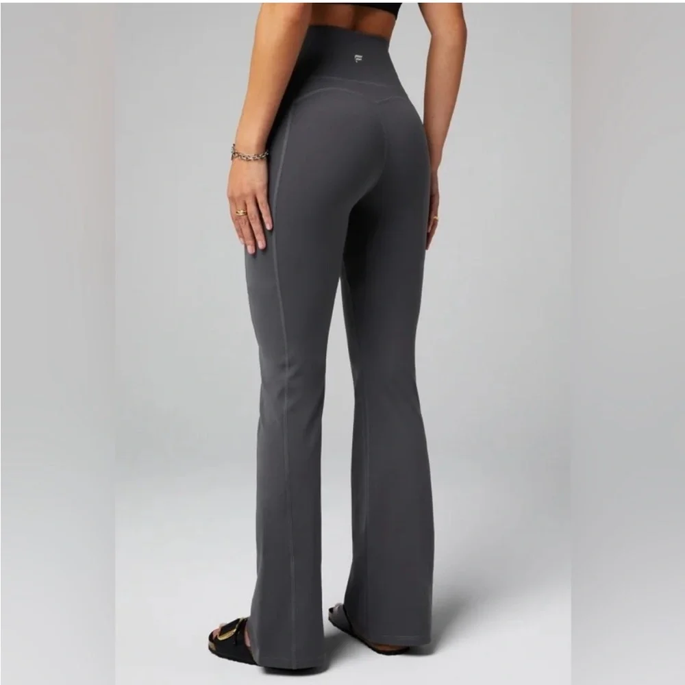 Fabletics Oasis Charcoal Kick Flare Pants - Picture 2 of 5